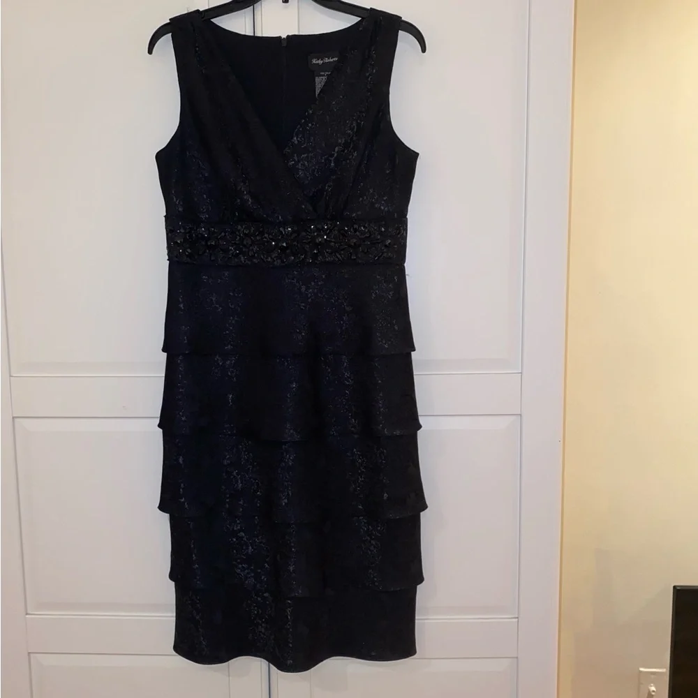 Kathy Roberts Embellished Black Dress, Size 8 - Picture 4 of 9